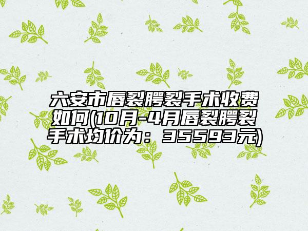 六安市唇裂腭裂手術(shù)收費(fèi)如何(10月-4月唇裂腭裂手術(shù)均價(jià)為：35593元)