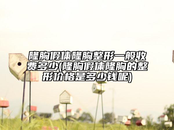 隆胸假體隆胸整形一般收費(fèi)多少(隆胸假體隆胸的整形價(jià)格是多少錢(qián)呢)