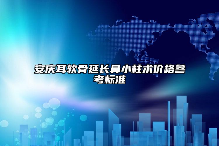 安慶耳軟骨延長鼻小柱術(shù)價格參考標準
