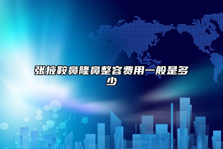 張掖鞍鼻隆鼻整容費用一般是多少