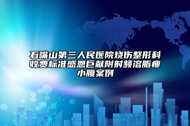 石嘴山第三人民醫(yī)院燒傷整形科收費標(biāo)準(zhǔn)感恩巨獻附射頻溶脂瘦小腹案例