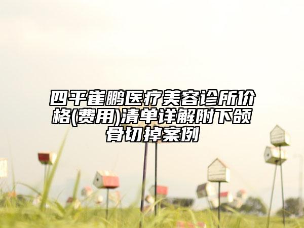 四平崔鵬醫(yī)療美容診所價格(費(fèi)用)清單詳解附下頜骨切掉案例