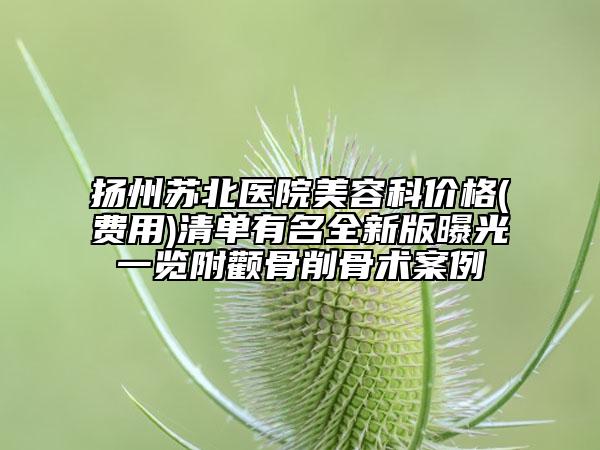 揚(yáng)州蘇北醫(yī)院美容科價格(費(fèi)用)清單有名全新版曝光一覽附顴骨削骨術(shù)案例