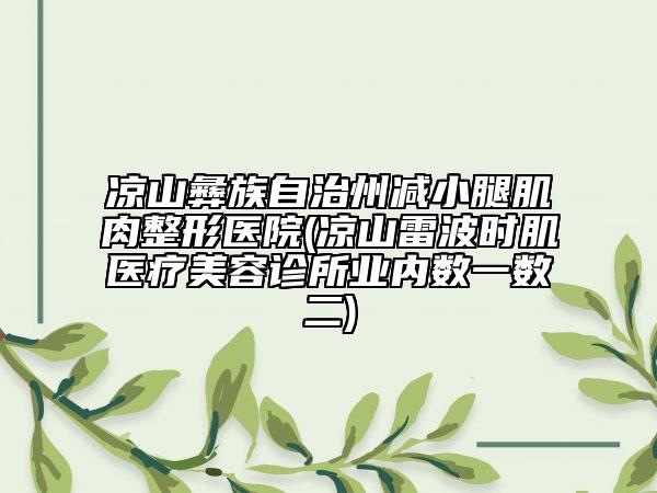 涼山彝族自治州減小腿肌肉整形醫(yī)院(涼山雷波時肌醫(yī)療美容診所業(yè)內數(shù)一數(shù)二)