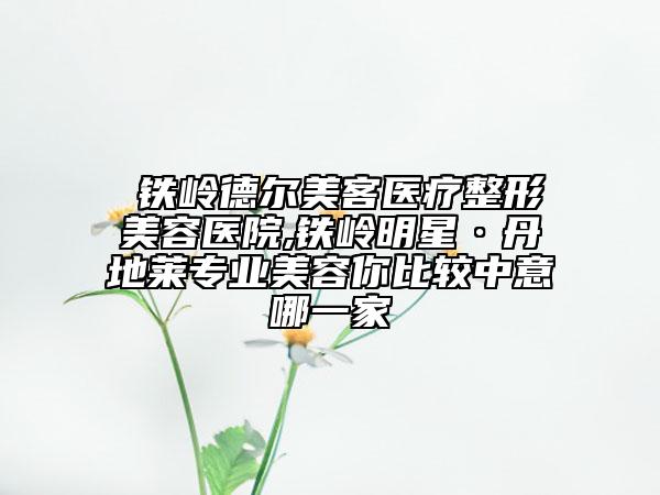 ?鐵嶺德爾美客醫(yī)療整形美容醫(yī)院,鐵嶺明星·丹地萊專業(yè)美容你比較中意哪一家