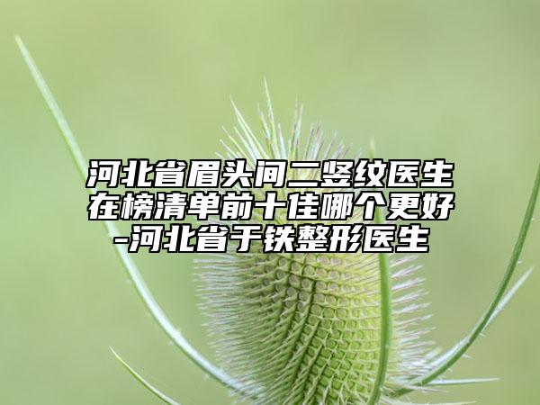 河北省眉頭間二豎紋醫(yī)生在榜清單前十佳哪個更好-河北省于鐵整形醫(yī)生