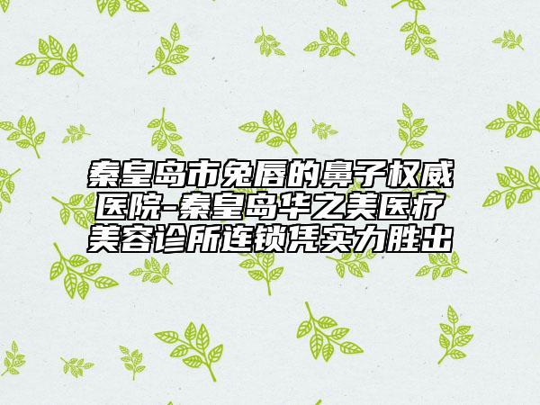 秦皇島市兔唇的鼻子權(quán)威醫(yī)院-秦皇島華之美醫(yī)療美容診所連鎖憑實(shí)力勝出