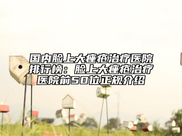 國(guó)內(nèi)臉上大痤瘡治療醫(yī)院排行榜：臉上大痤瘡治療醫(yī)院前50位正規(guī)介紹