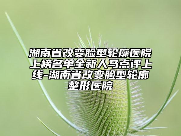 湖南省改變臉型輪廓醫(yī)院上榜名單全新人馬點(diǎn)評(píng)上線-湖南省改變臉型輪廓整形醫(yī)院