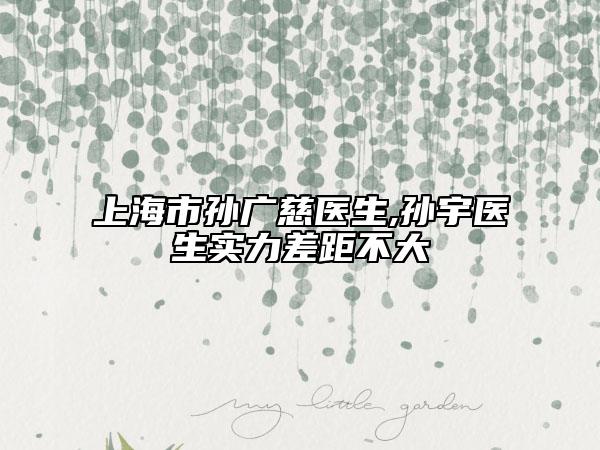 上海市孫廣慈醫(yī)生,孫宇醫(yī)生實(shí)力差距不大
