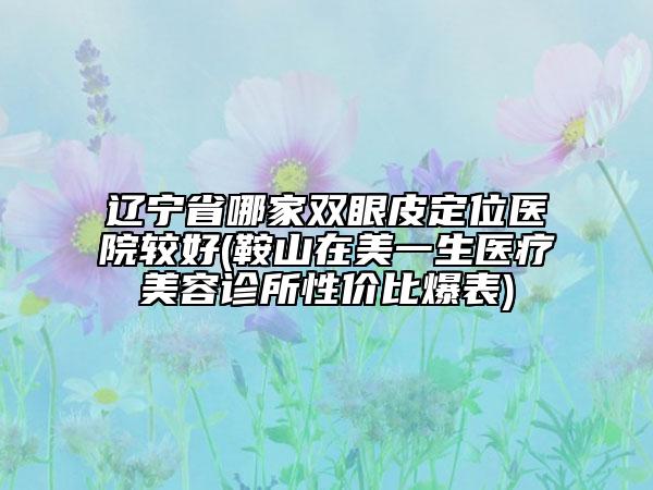 遼寧省哪家雙眼皮定位醫(yī)院較好(鞍山在美一生醫(yī)療美容診所性價比爆表)