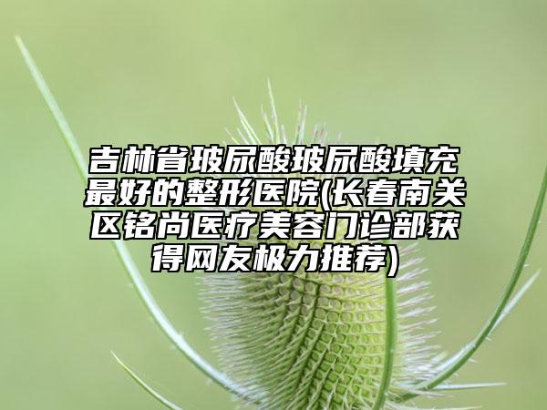 吉林省玻尿酸玻尿酸填充最好的整形醫(yī)院(長(zhǎng)春南關(guān)區(qū)銘尚醫(yī)療美容門(mén)診部獲得網(wǎng)友極力推薦)