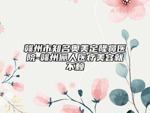 贛州市知名奧美定隆鼻醫(yī)院-贛州儷人醫(yī)療美容就不賴