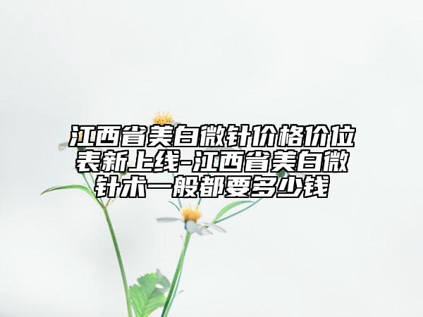 江西省美白微針價格價位表新上線-江西省美白微針術一般都要多少錢