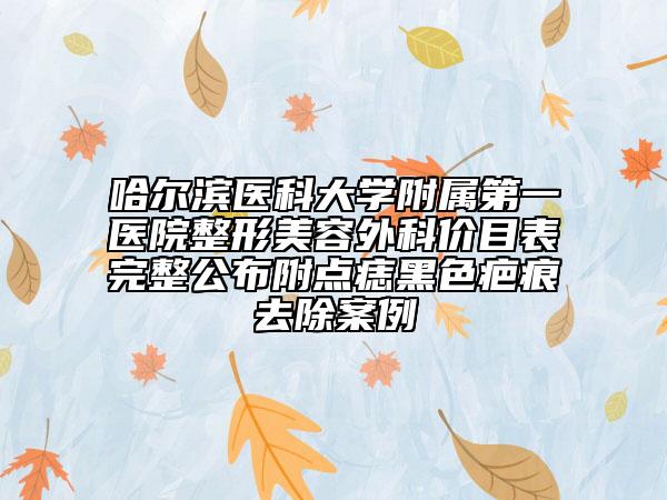 哈爾濱醫(yī)科大學附屬第一醫(yī)院整形美容外科價目表完整公布附點痣黑色疤痕去除案例