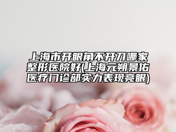 上海市開眼角不開刀哪家整形醫(yī)院好(上海元朔景佑醫(yī)療門診部實力表現(xiàn)亮眼)