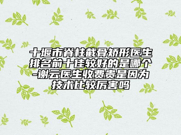 十堰市脊柱截骨矯形醫(yī)生排名前十佳較好的是哪個-謝云醫(yī)生收費(fèi)貴是因?yàn)榧夹g(shù)比較厲害嗎