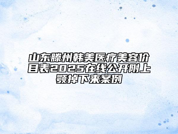 山東滕州韓美醫(yī)療美容價(jià)目表2025在線公開附上顎掉下來案例