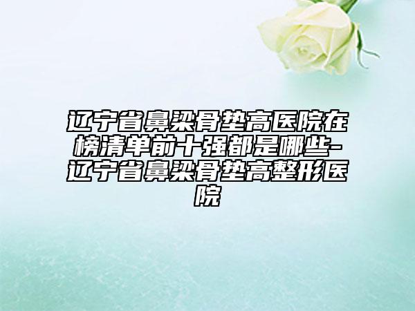 遼寧省鼻梁骨墊高醫(yī)院在榜清單前十強(qiáng)都是哪些-遼寧省鼻梁骨墊高整形醫(yī)院