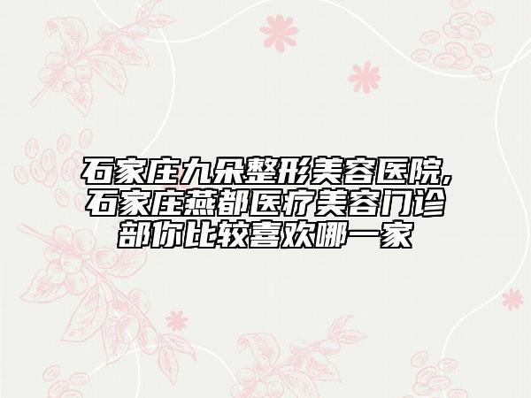 石家莊九朵整形美容醫(yī)院,石家莊燕都醫(yī)療美容門診部你比較喜歡哪一家