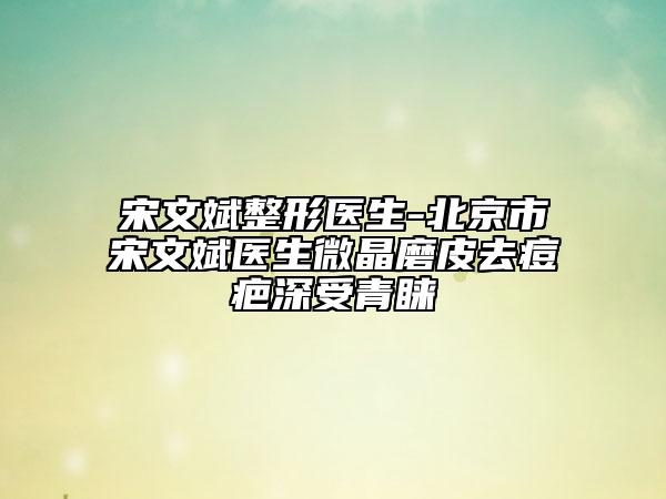 宋文斌整形醫(yī)生-北京市宋文斌醫(yī)生微晶磨皮去痘疤深受青睞