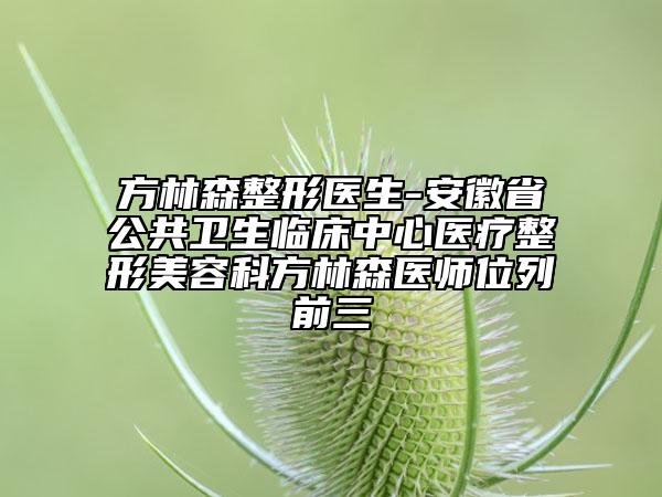 方林森整形醫(yī)生-安徽省公共衛(wèi)生臨床中心醫(yī)療整形美容科方林森醫(yī)師位列前三