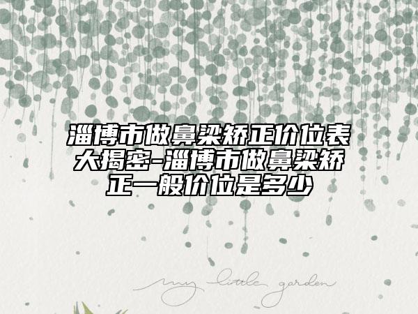淄博市做鼻梁矯正價(jià)位表大揭密-淄博市做鼻梁矯正一般價(jià)位是多少
