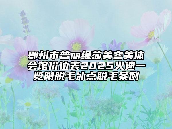 鄂州市普麗緹莎美容美體會館價位表2025火速一覽附脫毛冰點脫毛案例