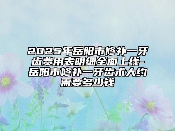 2025年岳陽市修補(bǔ)一牙齒費(fèi)用表明細(xì)全面上線-岳陽市修補(bǔ)一牙齒術(shù)大約需要多少錢