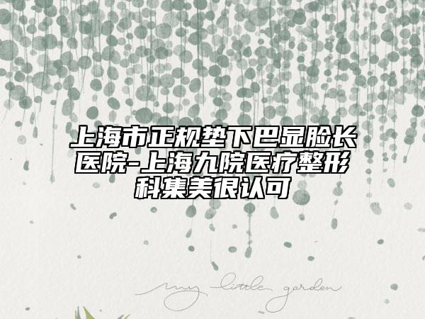 上海市正規(guī)墊下巴顯臉長醫(yī)院-上海九院醫(yī)療整形科集美很認(rèn)可