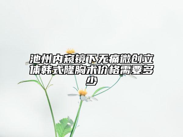 池州內(nèi)窺鏡下無(wú)痛微創(chuàng)立體韓式隆胸術(shù)價(jià)格需要多少
