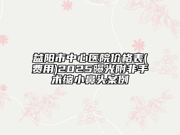 益陽市中心醫(yī)院價(jià)格表(費(fèi)用)2025曝光附非手術(shù)縮小鼻頭案例