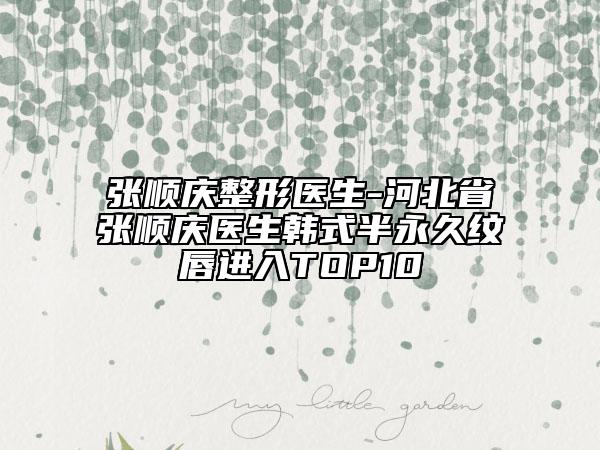 張順慶整形醫(yī)生-河北省張順慶醫(yī)生韓式半永久紋唇進(jìn)入TOP10