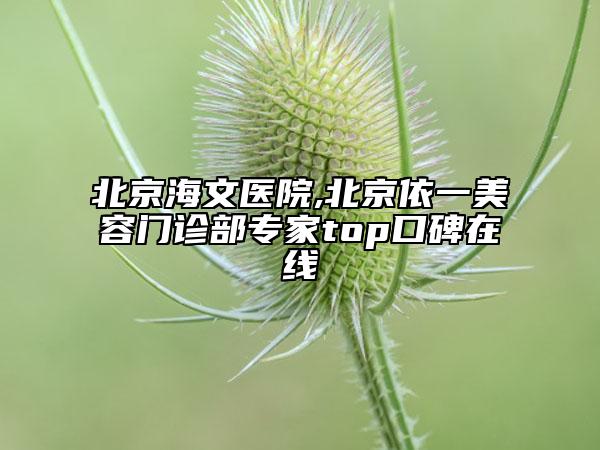 北京海文醫(yī)院,北京依一美容門診部專家top口碑在線