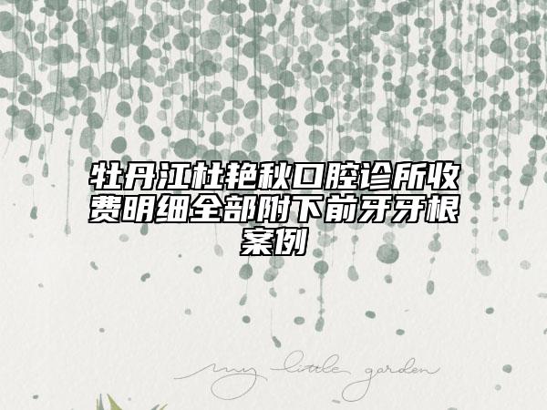 牡丹江杜艷秋口腔診所收費明細全部附下前牙牙根案例