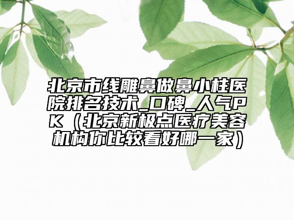 北京市線雕鼻做鼻小柱醫(yī)院排名技術(shù)_口碑_人氣PK（北京新極點(diǎn)醫(yī)療美容機(jī)構(gòu)你比較看好哪一家）