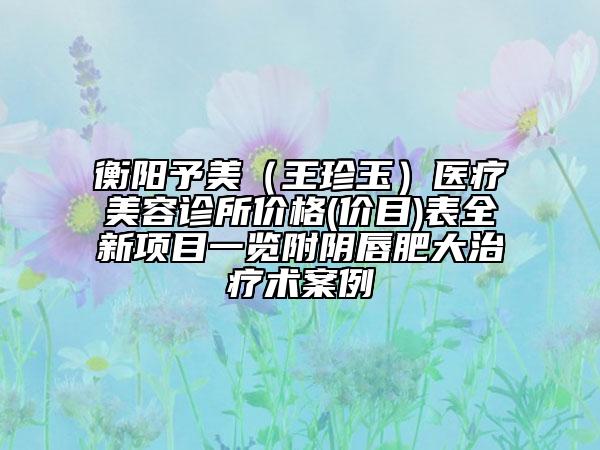 衡陽予美（王珍玉）醫(yī)療美容診所價格(價目)表全新項目一覽附陰唇肥大治療術(shù)案例