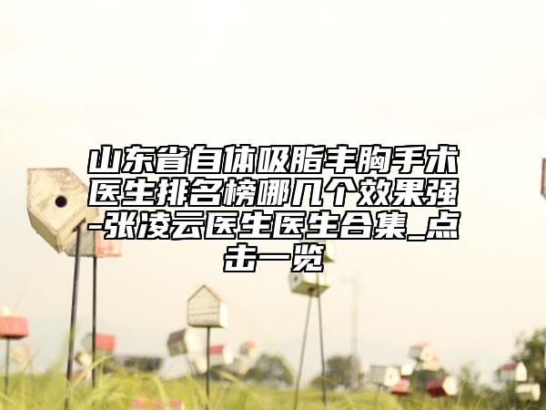 山東省自體吸脂豐胸手術醫(yī)生排名榜哪幾個效果強-張凌云醫(yī)生醫(yī)生合集_點擊一覽