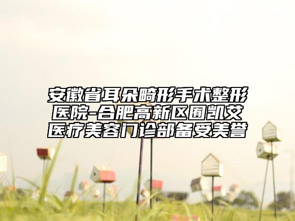 安徽省耳朵畸形手術(shù)整形醫(yī)院-合肥高新區(qū)囿凱艾醫(yī)療美容門診部備受美譽