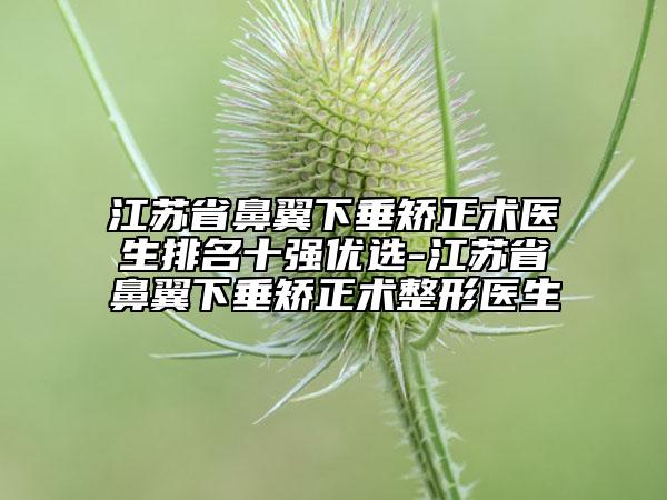 江蘇省鼻翼下垂矯正術醫(yī)生排名十強優(yōu)選-江蘇省鼻翼下垂矯正術整形醫(yī)生