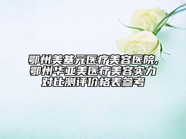 鄂州美基元醫(yī)療美容醫(yī)院,鄂州華亞美醫(yī)療美容實(shí)力對(duì)比測評(píng)價(jià)格表參考