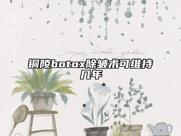 銅陵botox除皺術(shù)可維持幾年