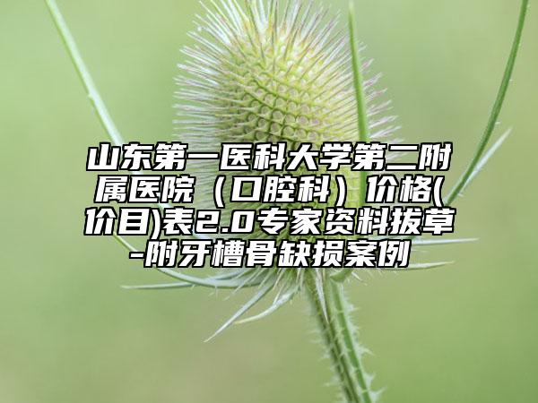 山東第一醫(yī)科大學(xué)第二附屬醫(yī)院（口腔科）價(jià)格(價(jià)目)表2.0專家資料拔草-附牙槽骨缺損案例