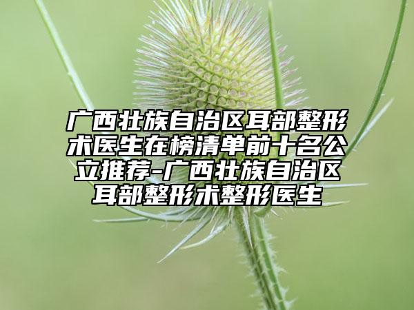 廣西壯族自治區(qū)耳部整形術(shù)醫(yī)生在榜清單前十名公立推薦-廣西壯族自治區(qū)耳部整形術(shù)整形醫(yī)生