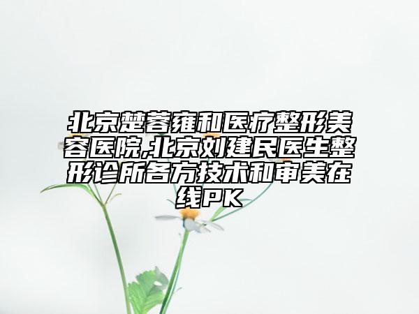 北京楚蓉雍和醫(yī)療整形美容醫(yī)院,北京劉建民醫(yī)生整形診所各方技術(shù)和審美在線PK