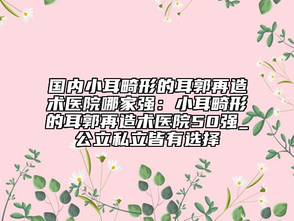 國(guó)內(nèi)小耳畸形的耳郭再造術(shù)醫(yī)院哪家強(qiáng)：小耳畸形的耳郭再造術(shù)醫(yī)院50強(qiáng)_公立私立皆有選擇