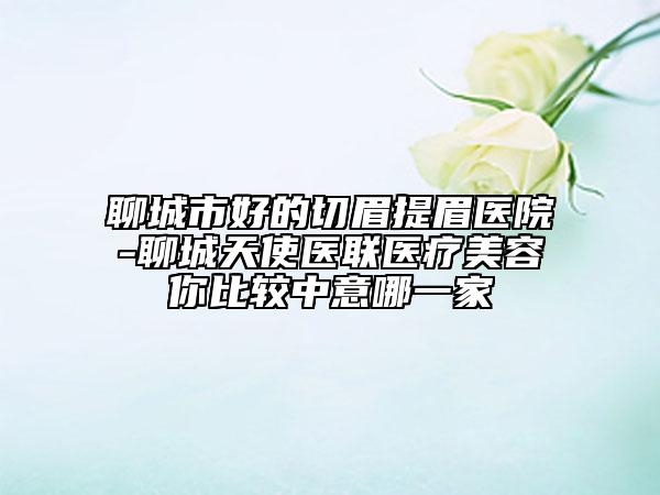 聊城市好的切眉提眉醫(yī)院-聊城天使醫(yī)聯(lián)醫(yī)療美容你比較中意哪一家