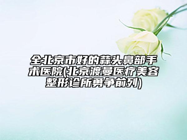 全北京市好的蒜頭鼻部手術(shù)醫(yī)院(北京渡曼醫(yī)療美容整形診所勇?tīng)?zhēng)前列)