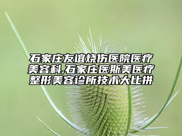 石家莊友誼燒傷醫(yī)院醫(yī)療美容科,石家莊醫(yī)斯美醫(yī)療整形美容診所技術(shù)大比拼