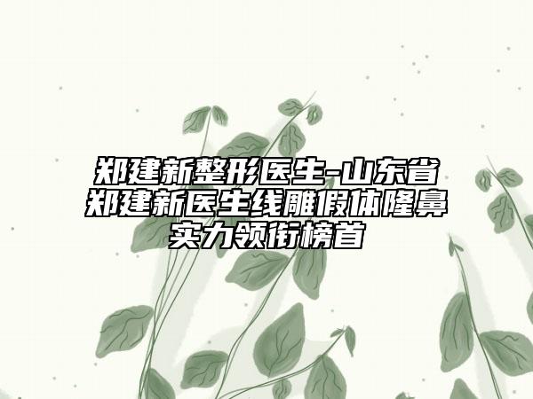 鄭建新整形醫(yī)生-山東省鄭建新醫(yī)生線(xiàn)雕假體隆鼻實(shí)力領(lǐng)銜榜首